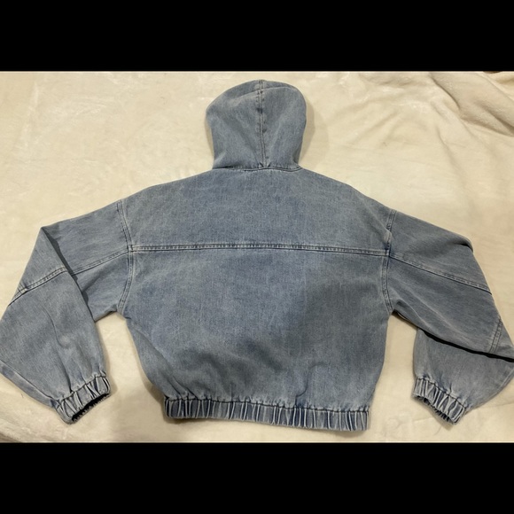 Ally fashion light blue hooded crop jacket - Picture 2 of 4